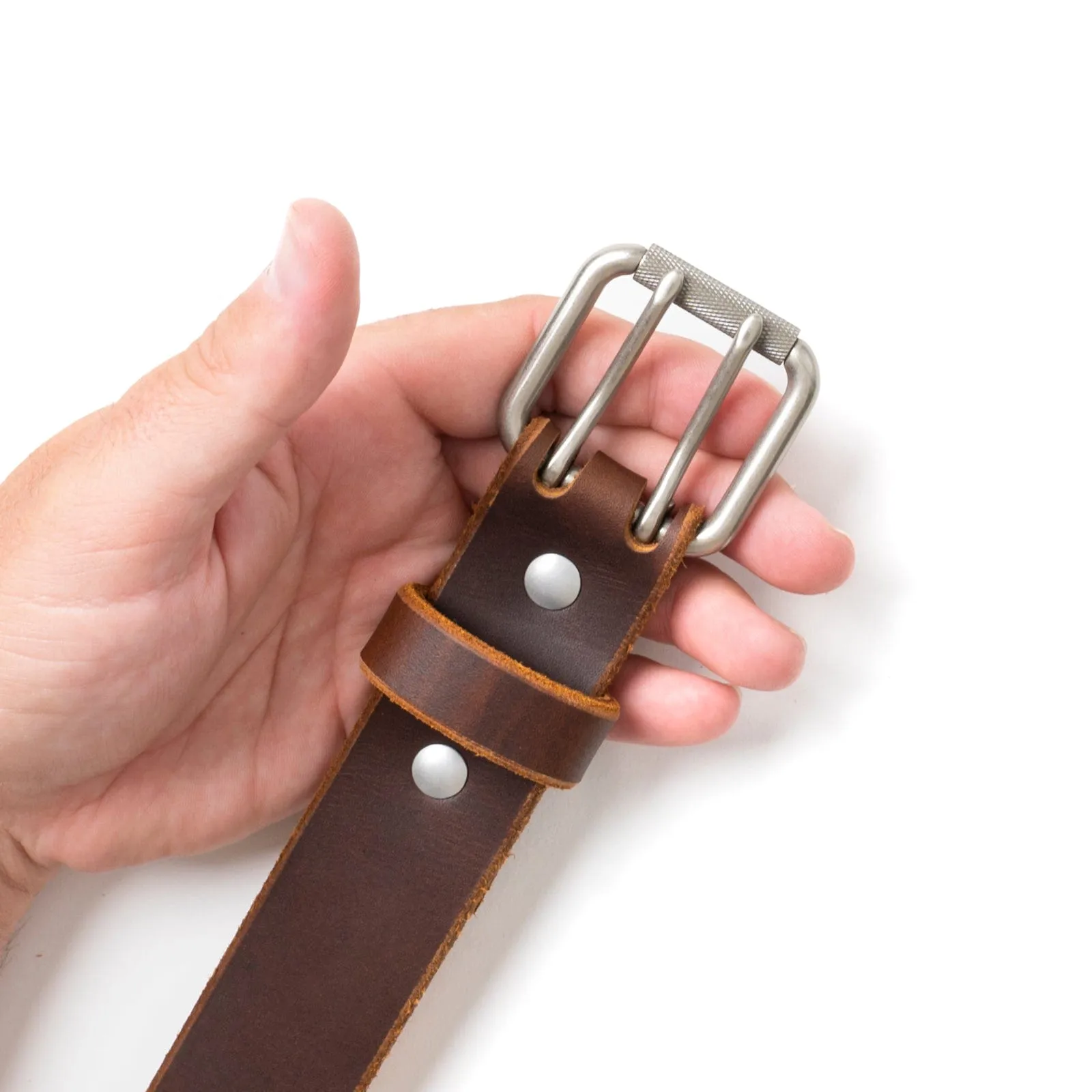 Leather Double Prong Belt - 1.5"