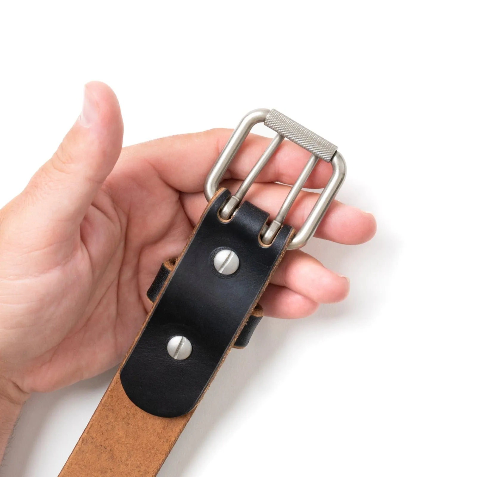 Leather Double Prong Belt - 1.5"
