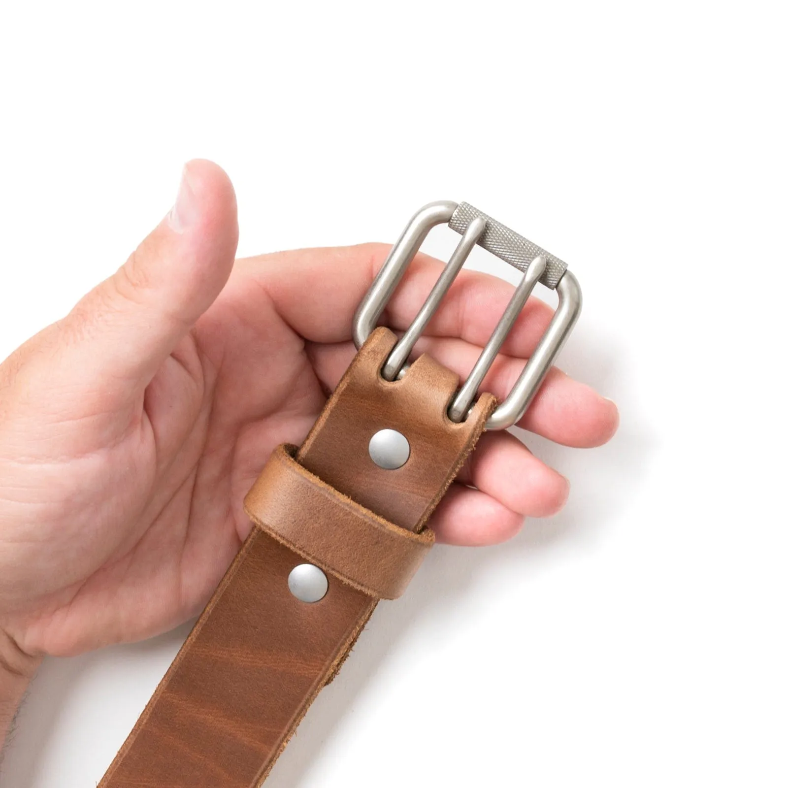 Leather Double Prong Belt - 1.5"