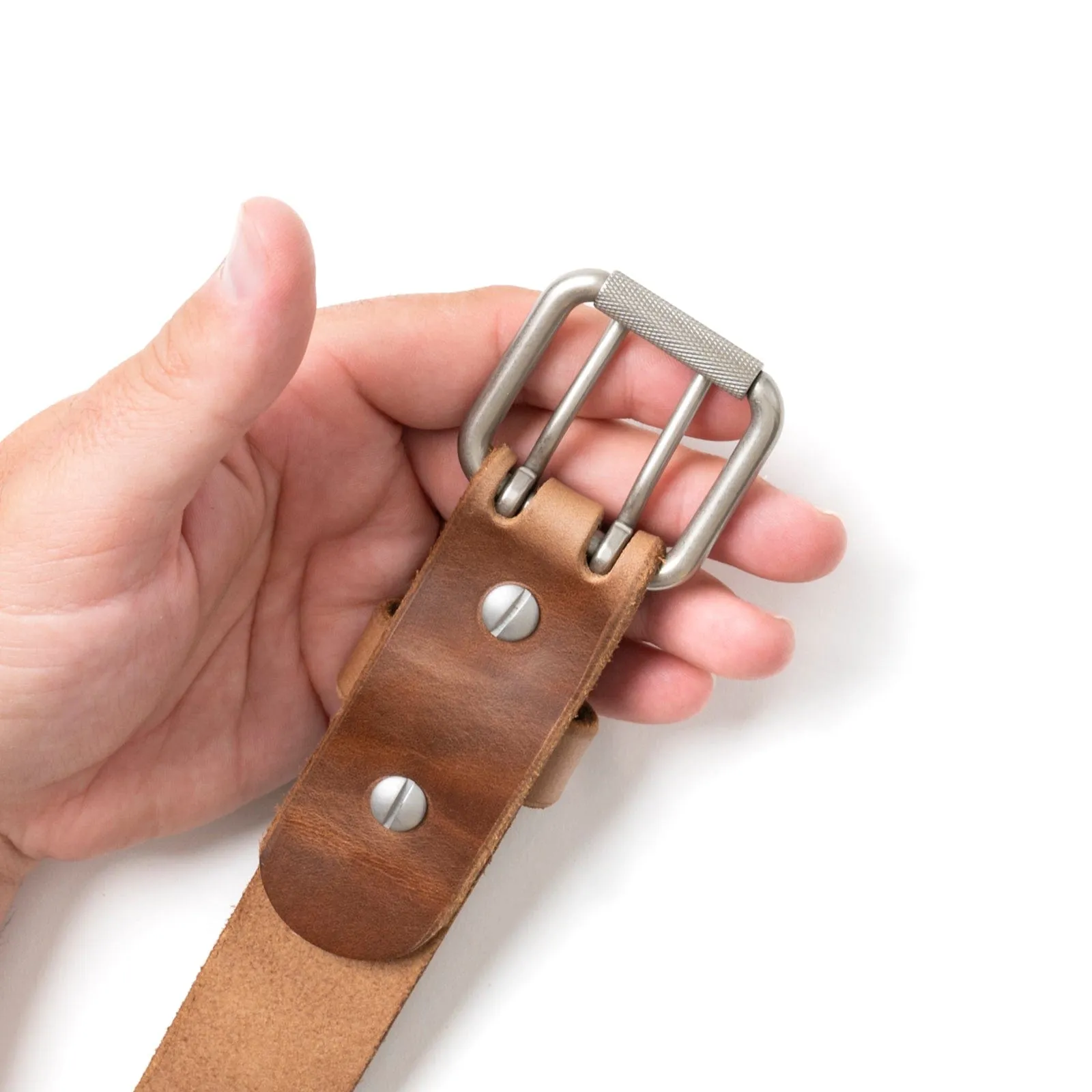 Leather Double Prong Belt - 1.5"
