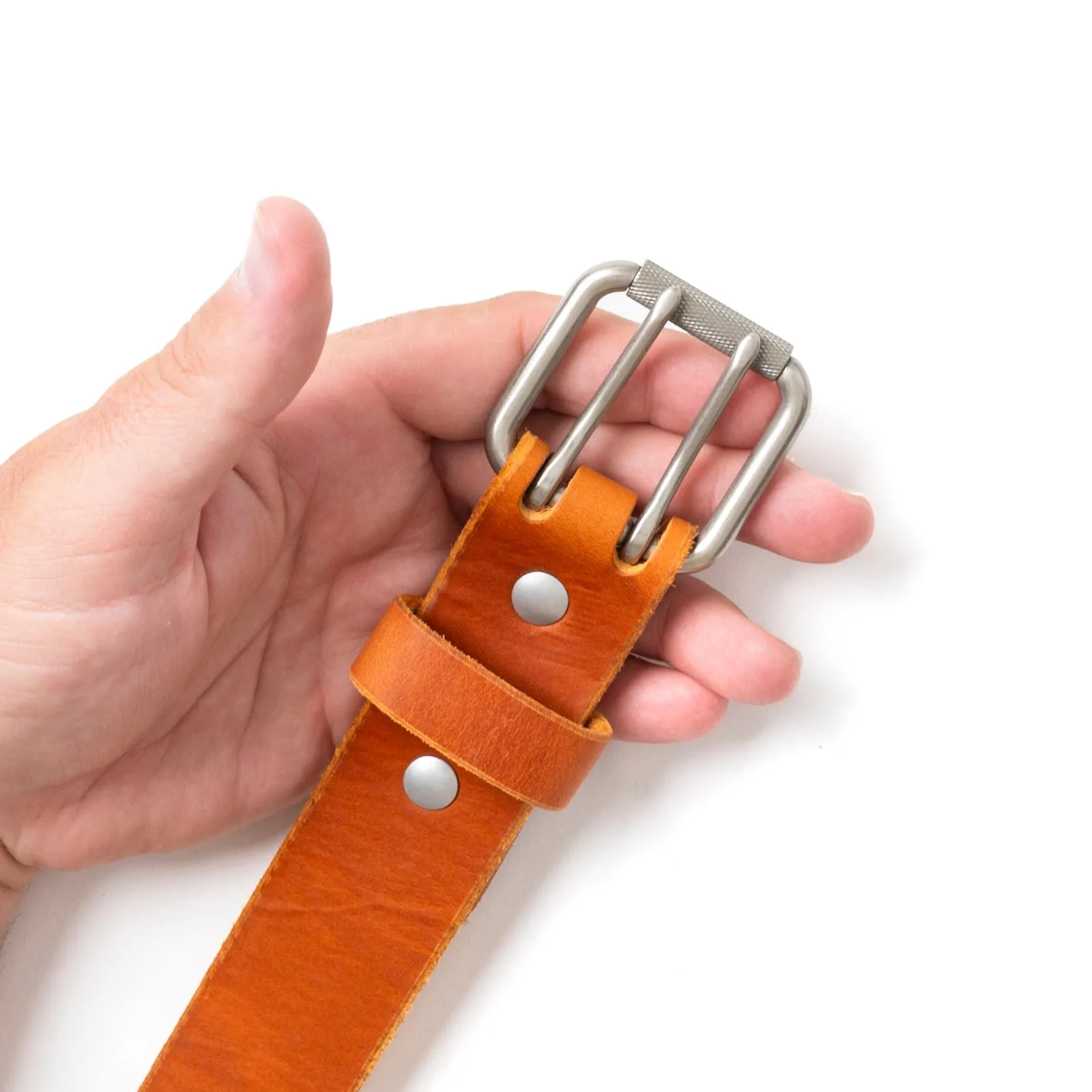 Leather Double Prong Belt - 1.5"