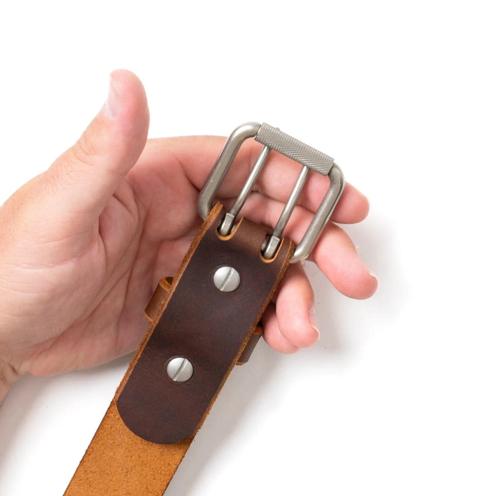 Leather Double Prong Belt - 1.5"