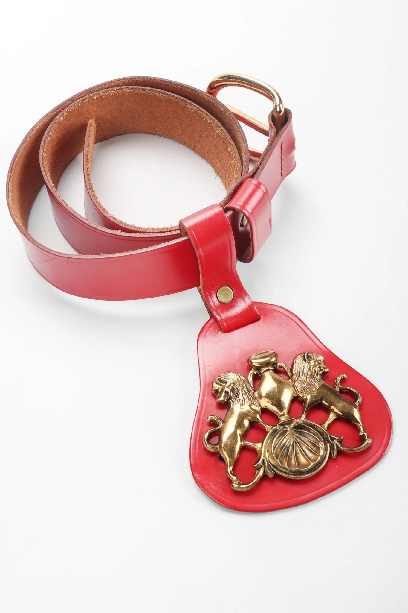 Leather Lion Fob Belt