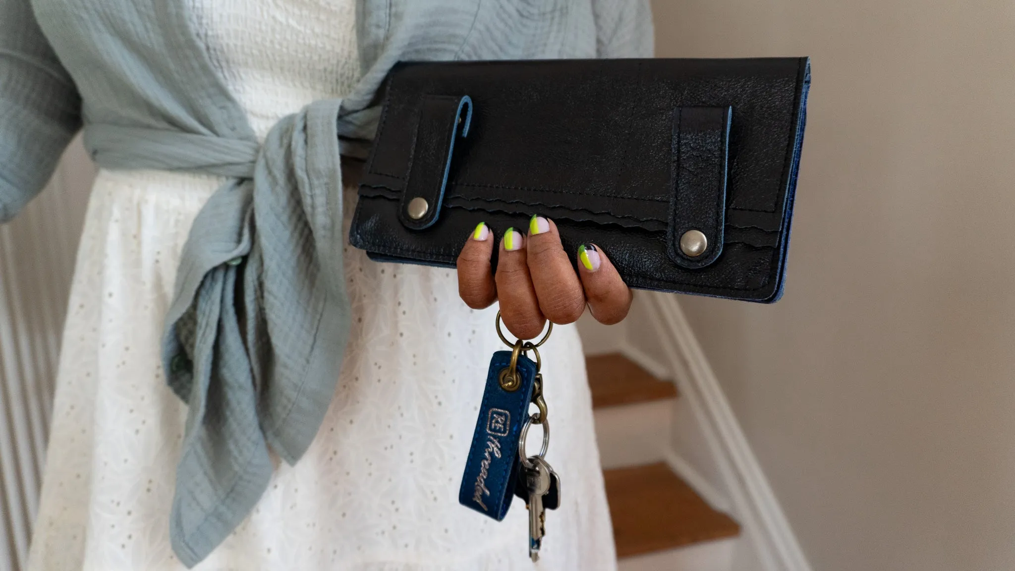 Leather Loop Keychain / Gulf