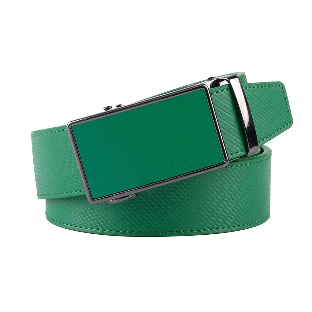 Leather Ratchet Belt - Green