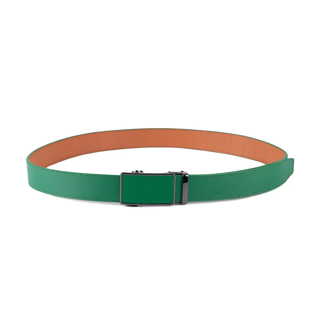 Leather Ratchet Belt - Green