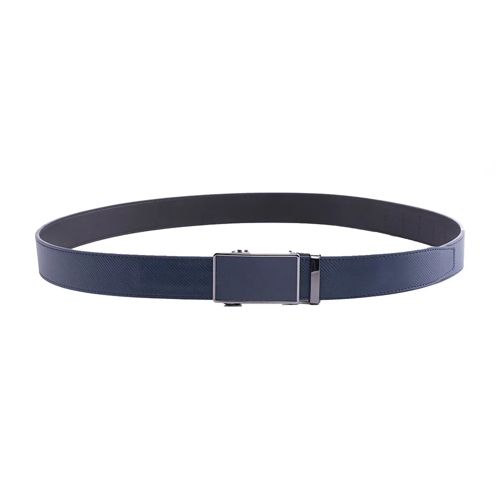 Leather Ratchet Belt - Navy