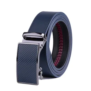 Leather Ratchet Belt - Navy