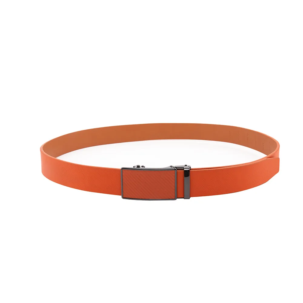 Leather Ratchet Belt - Orange