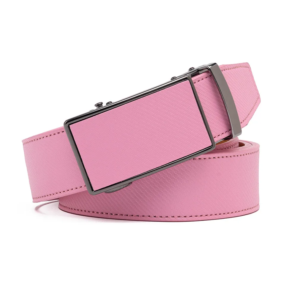 Leather Ratchet Belt - Pink