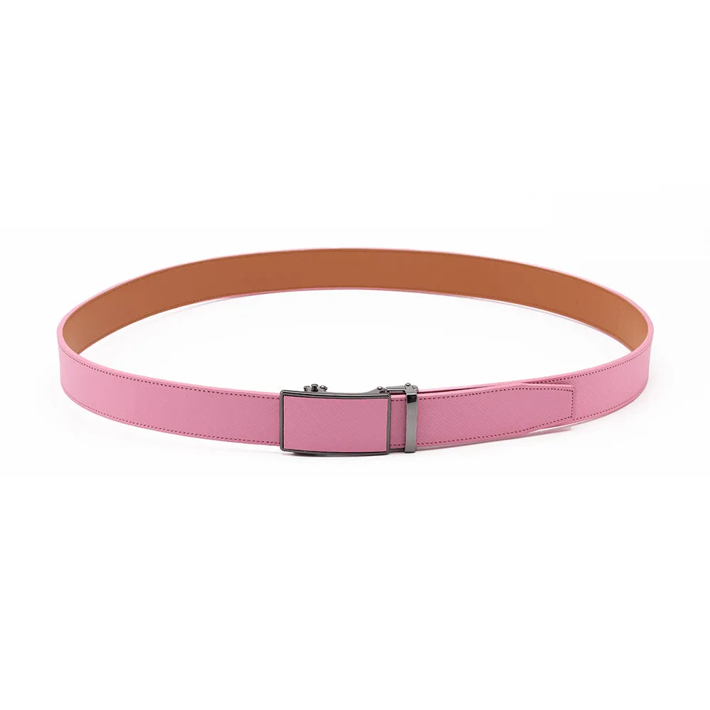 Leather Ratchet Belt - Pink