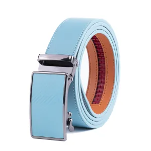Leather Ratchet Belt - Sky Blue