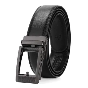 Leather Ratchet Dress Belt for Men Perfect Fit Waist Size Up to 44" with Automatic Buckle