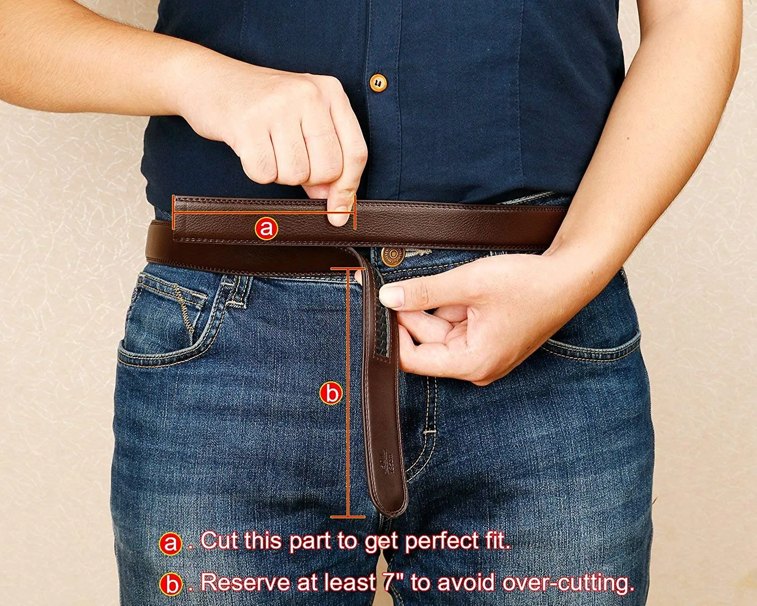 Leather Ratchet Dress Belt for Men Perfect Fit Waist Size Up to 44" with Automatic Buckle