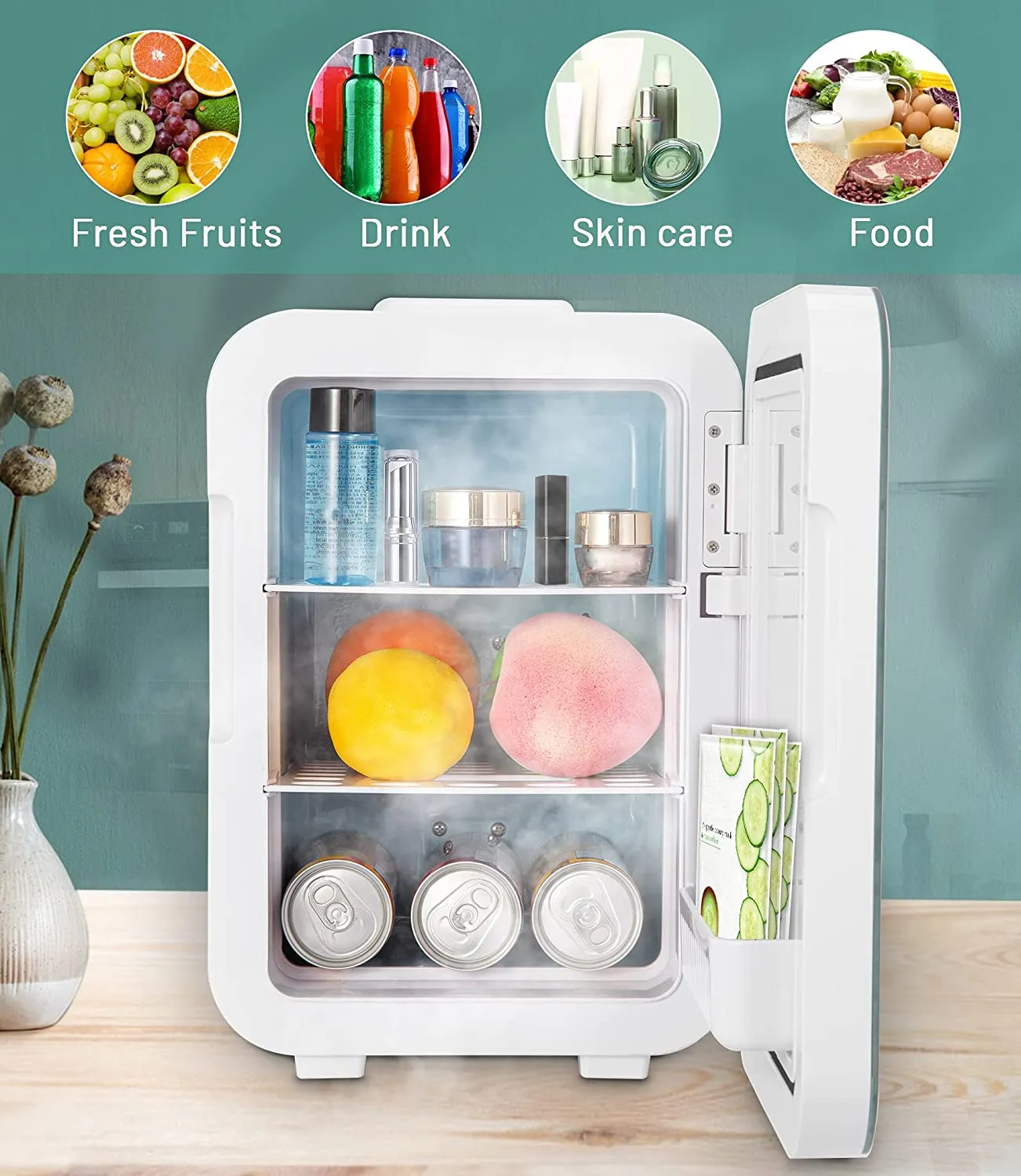 LED Mini Cooler/Mini Fridge for Cosmetics, Beverages, Food, or Medicines