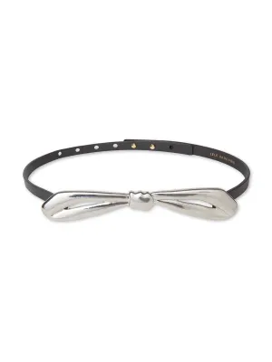 Lele Sadoughi Blanche Bow Belt in Charcoal