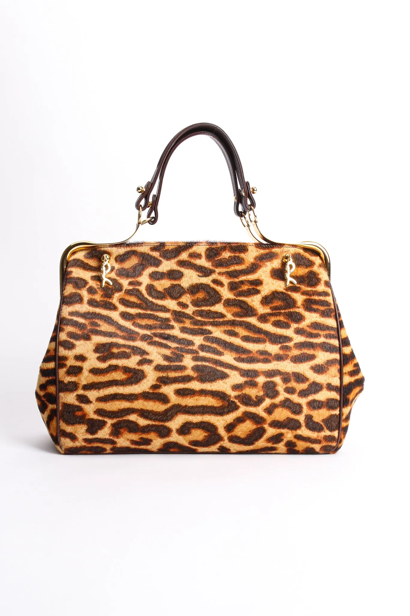 Leopard Pony Hair Frame Handbag