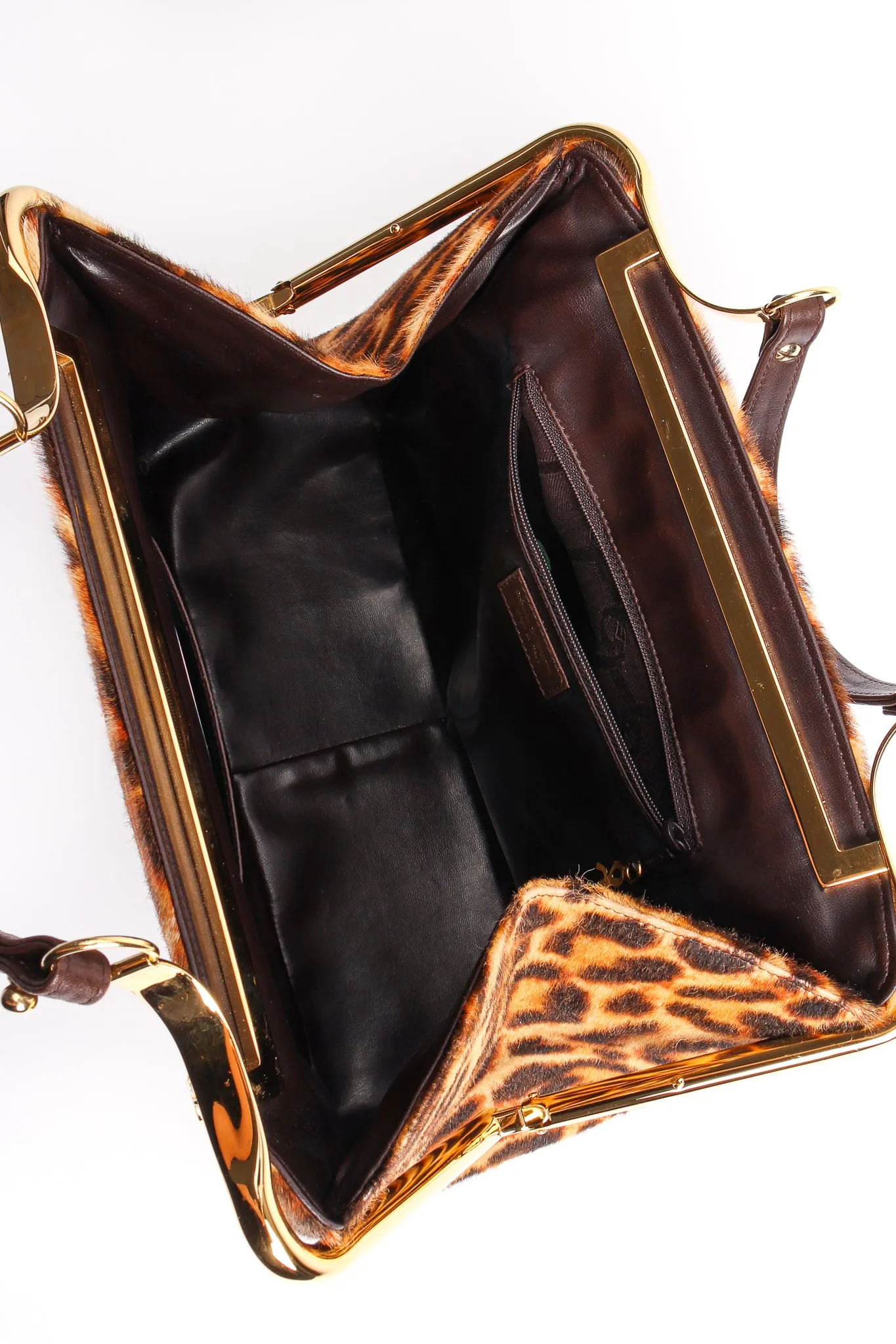 Leopard Pony Hair Frame Handbag