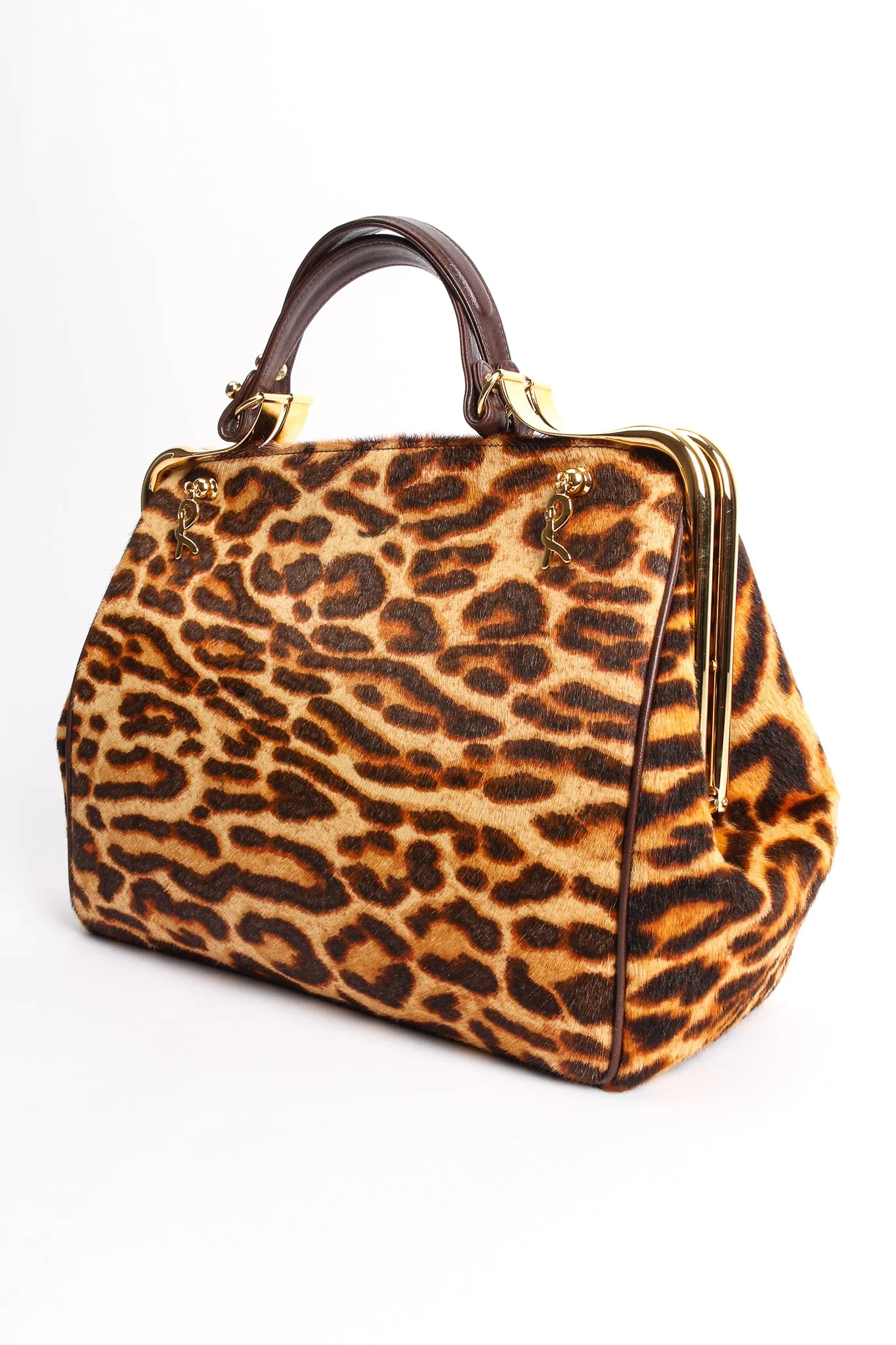 Leopard Pony Hair Frame Handbag