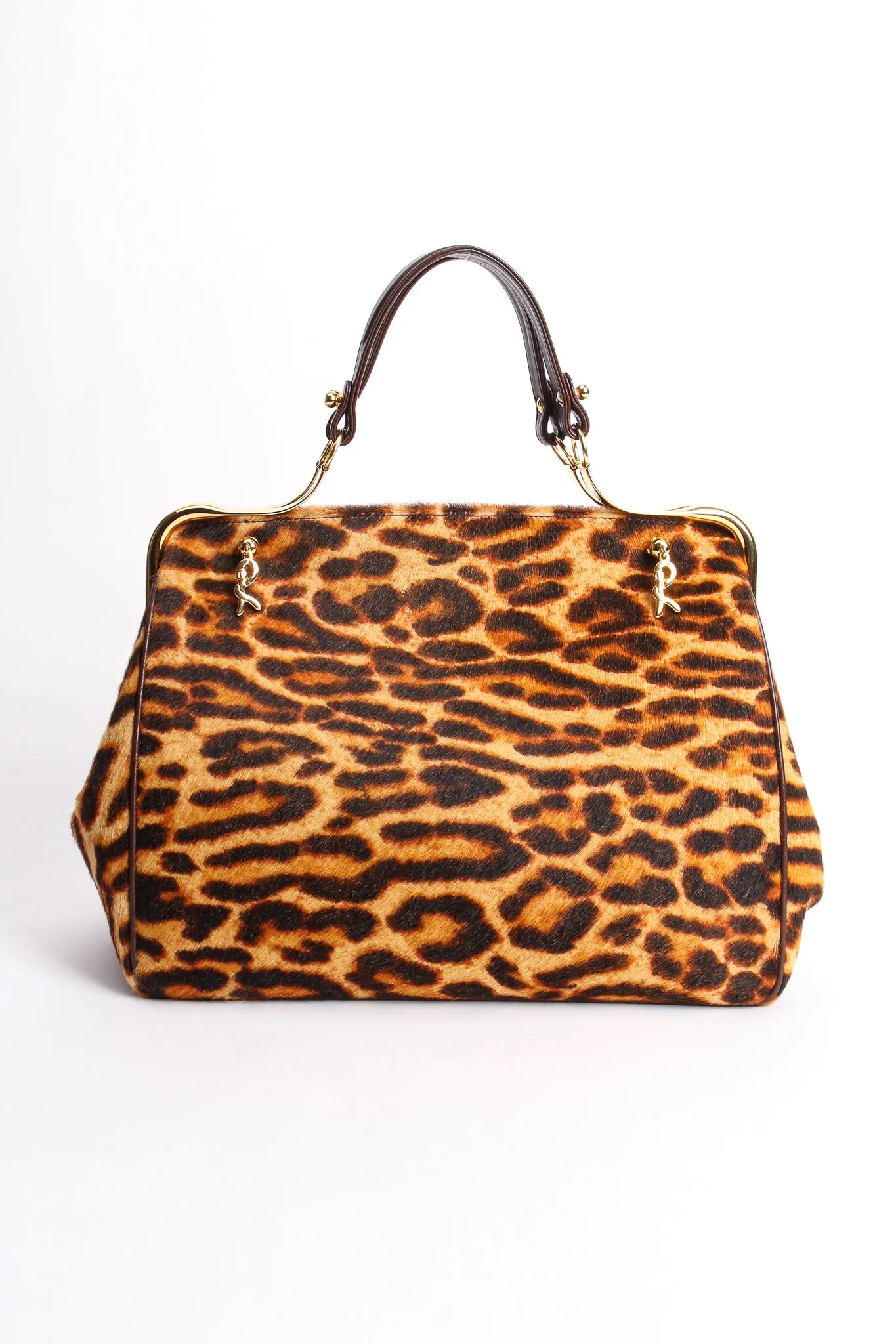 Leopard Pony Hair Frame Handbag
