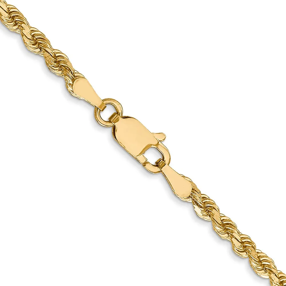 Leslie's 14K 2.75mm Diamond-Cut Lightweight Rope Chain