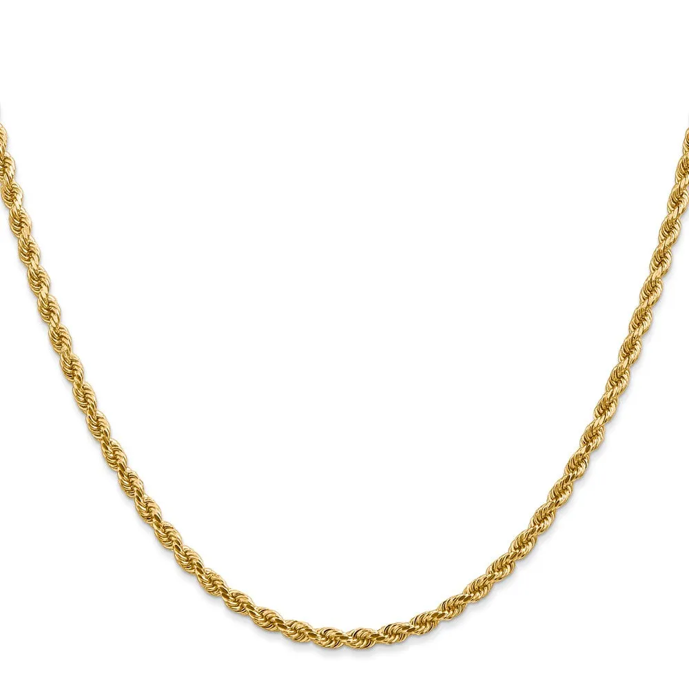 Leslie's 14K 2.75mm Diamond-Cut Lightweight Rope Chain