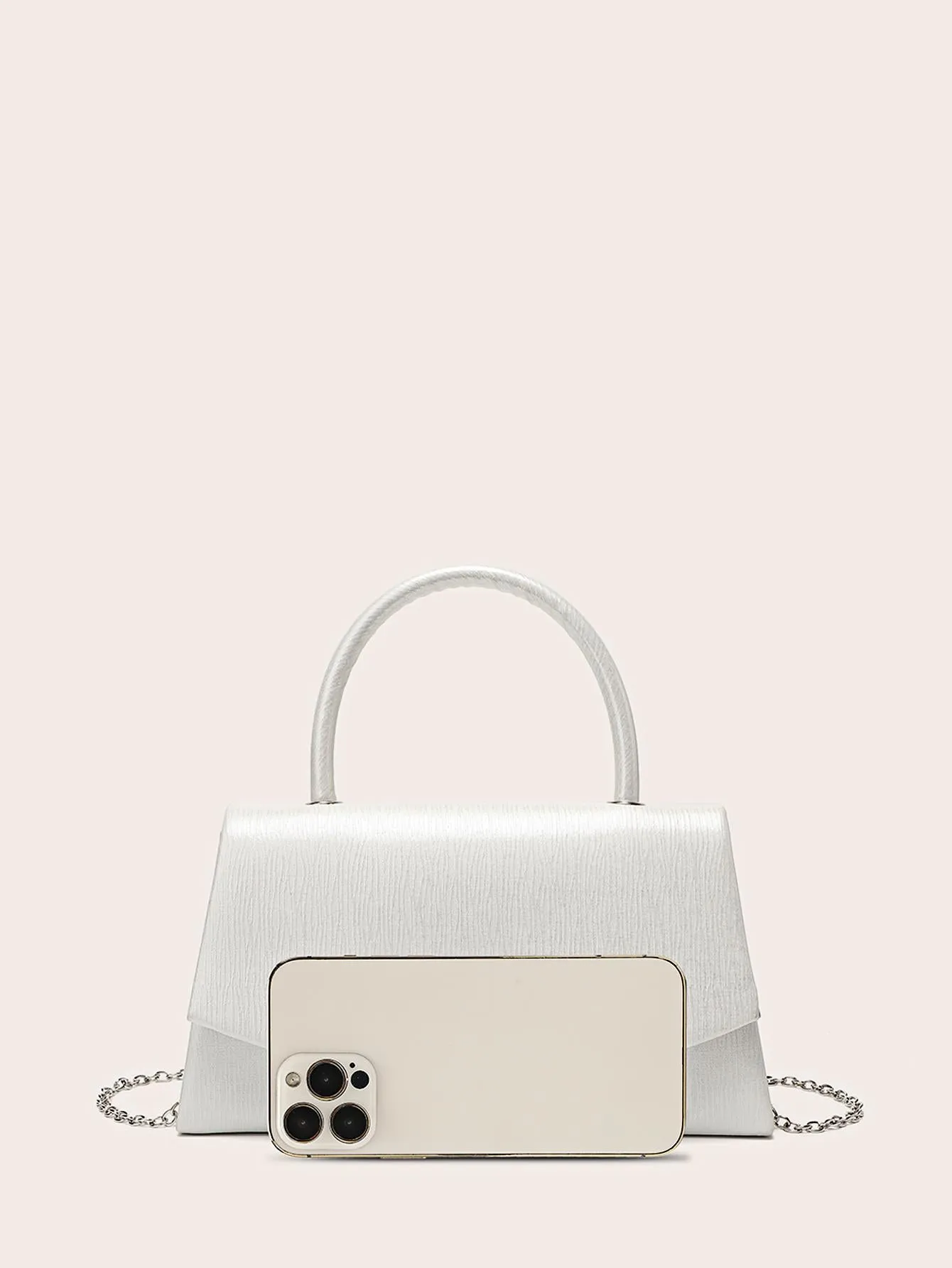 Letter Decor Small Square Bag - White
