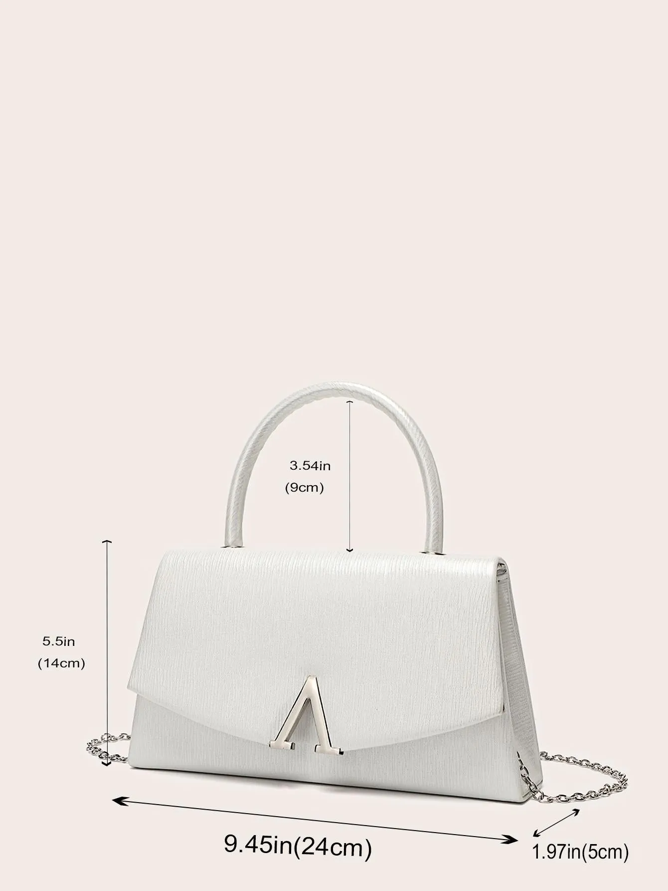 Letter Decor Small Square Bag - White