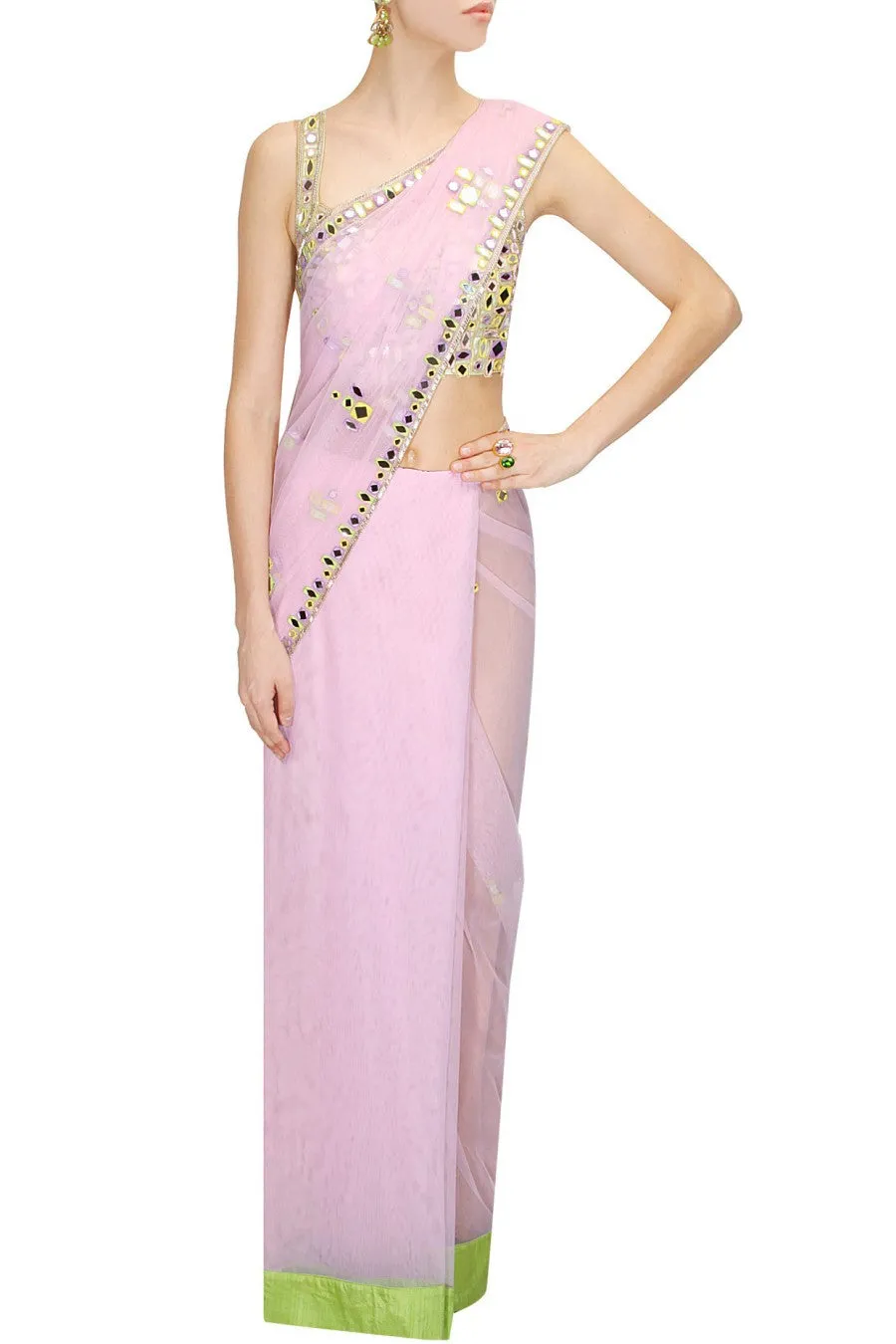 Liliac Color Designer Saree
