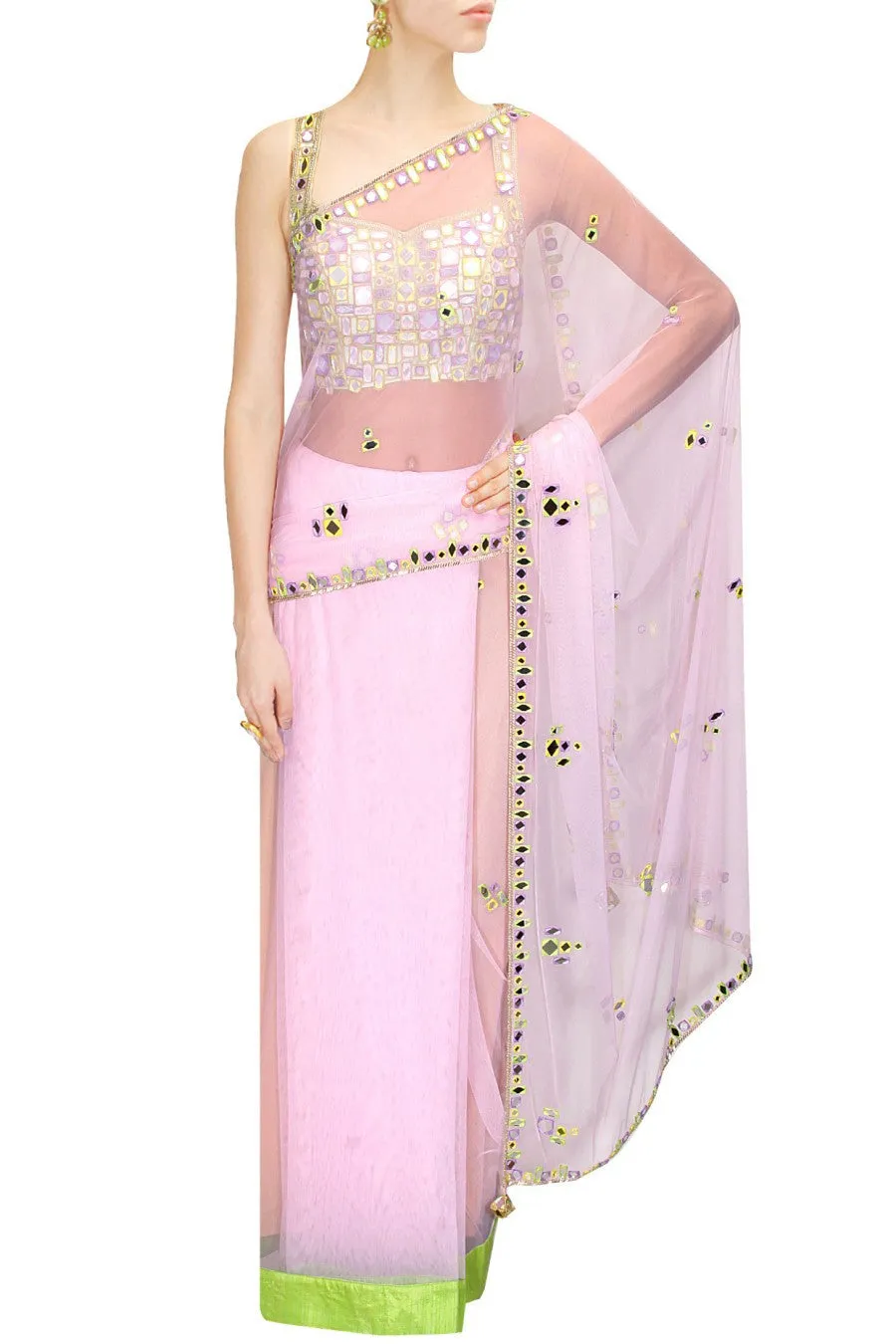 Liliac Color Designer Saree