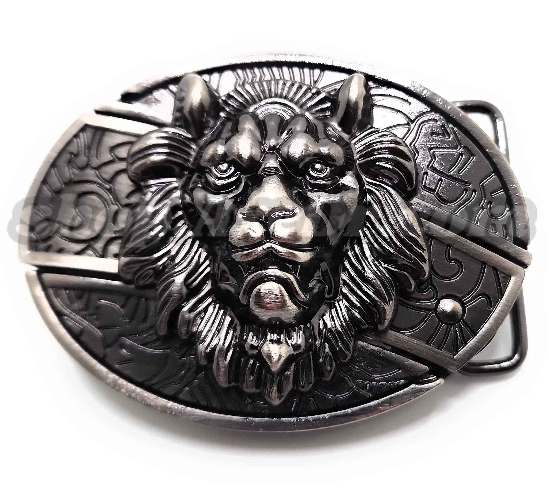 Lion Head Folding Knife Belt Buckle