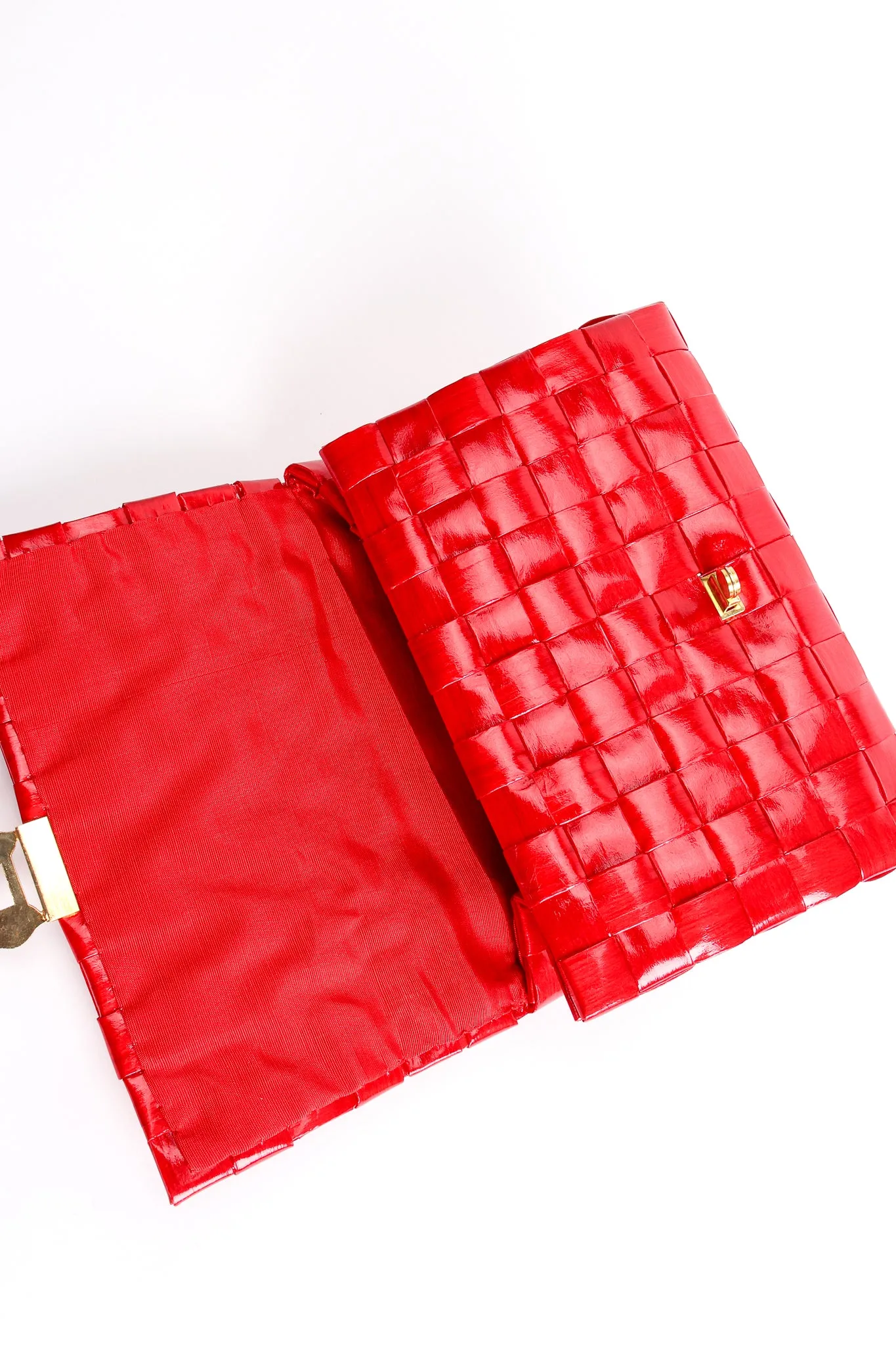 Lipstick Raffia Woven Mini Flap Satchel
