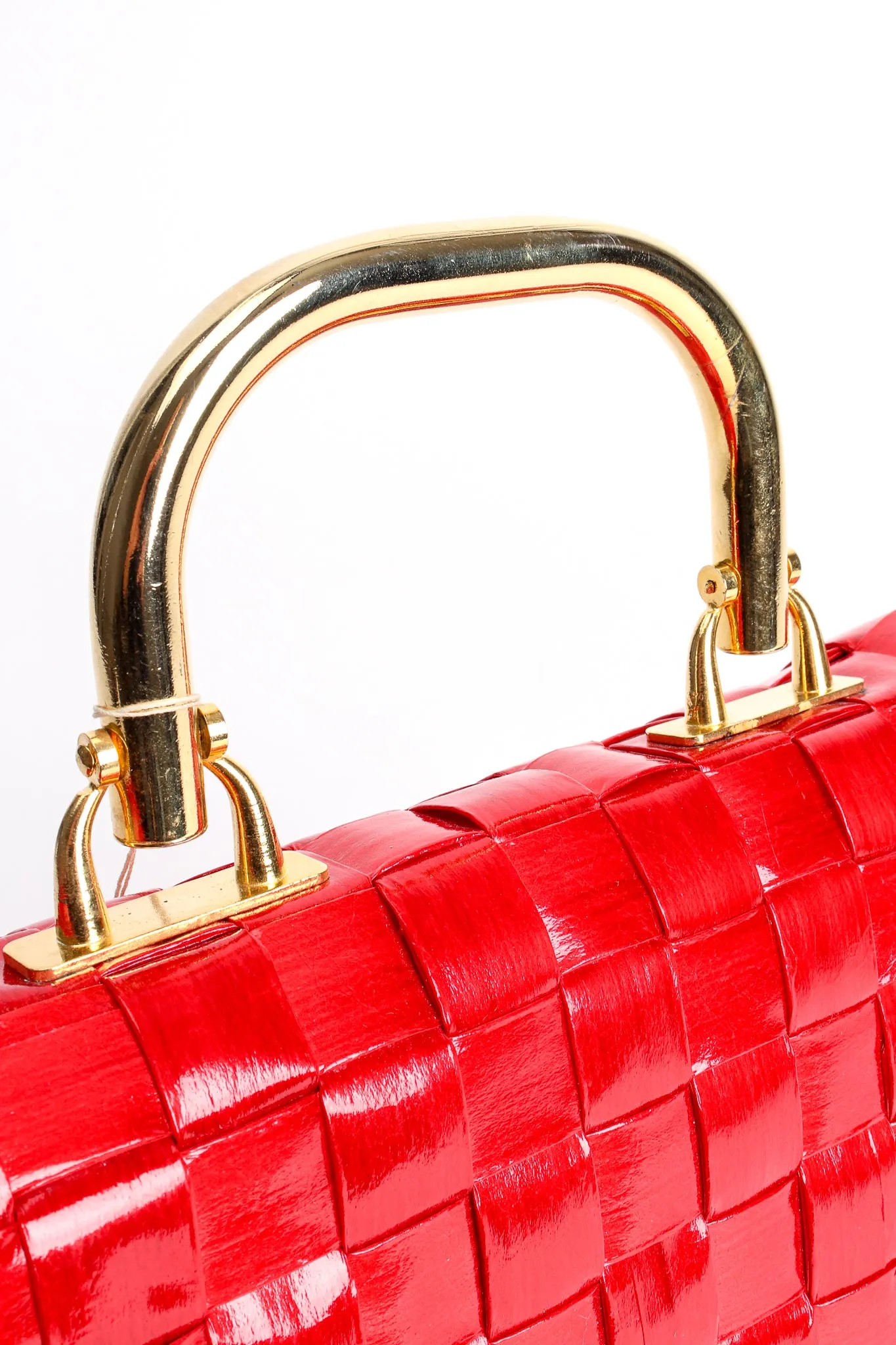 Lipstick Raffia Woven Mini Flap Satchel