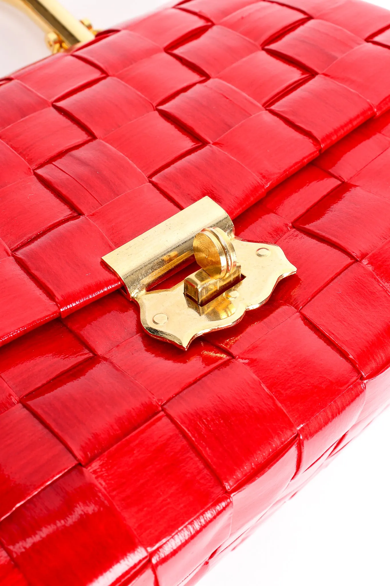 Lipstick Raffia Woven Mini Flap Satchel