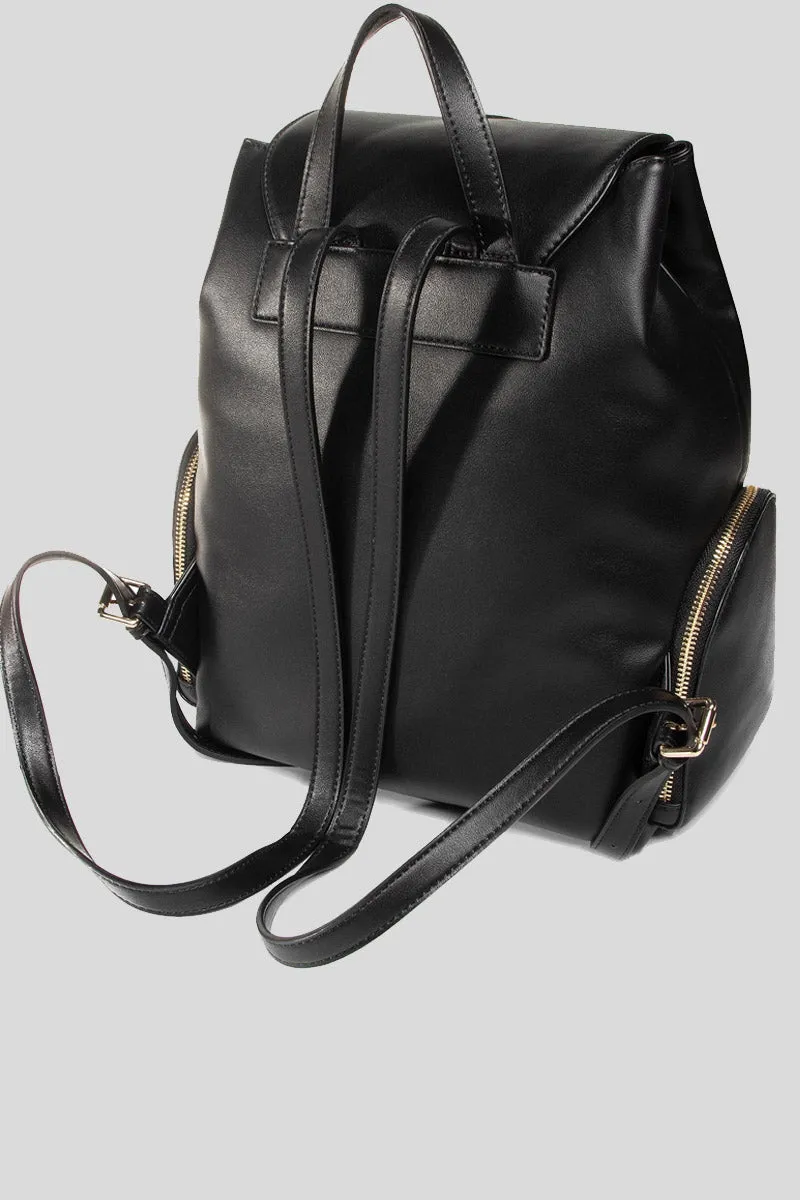 Lisbona Backpack Md Smooth Ecoleather - Black
