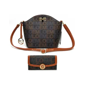 Loem brown signature crossbody messenger wallet Bag set designer inspire