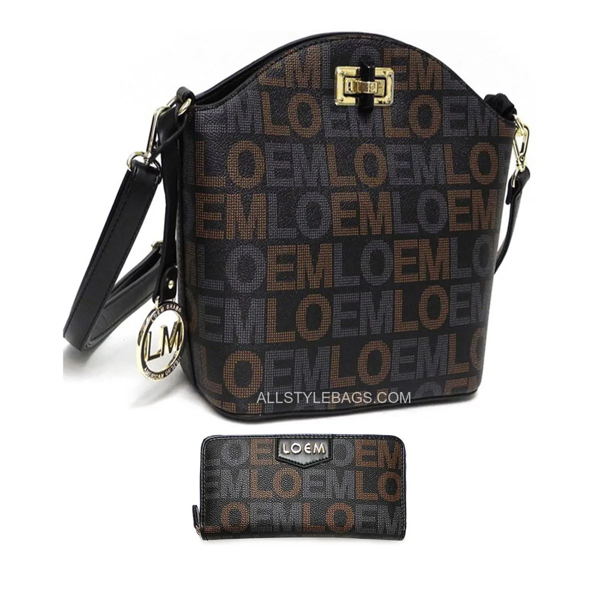 LOEM switch lock signature cross-body shoulder Bag wallet set Designer pockets