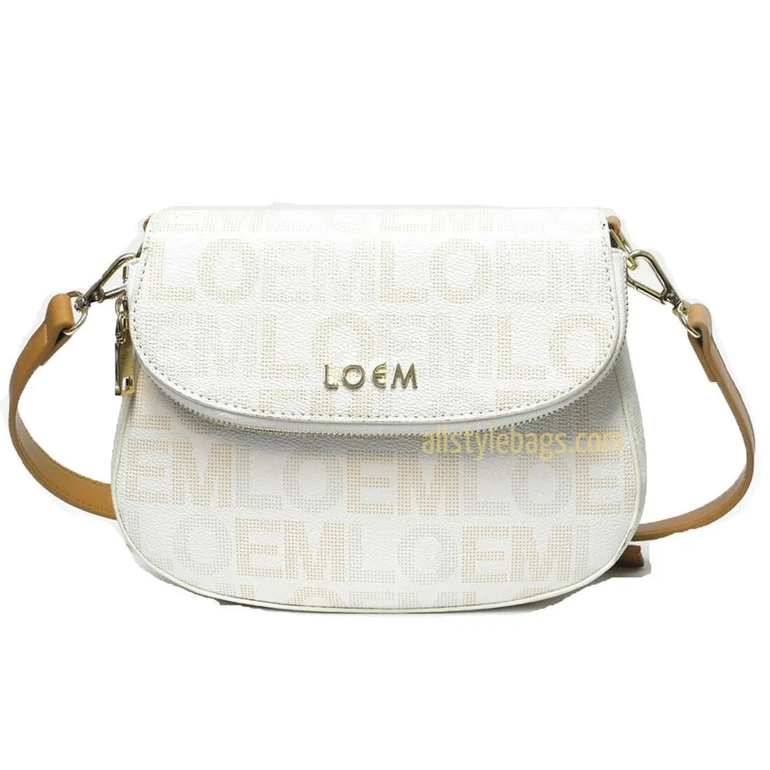 LOEM white crossbody shoulder wallet Bag set messenger handbag signature flap