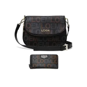 LOEM white crossbody shoulder wallet Bag set messenger handbag signature flap