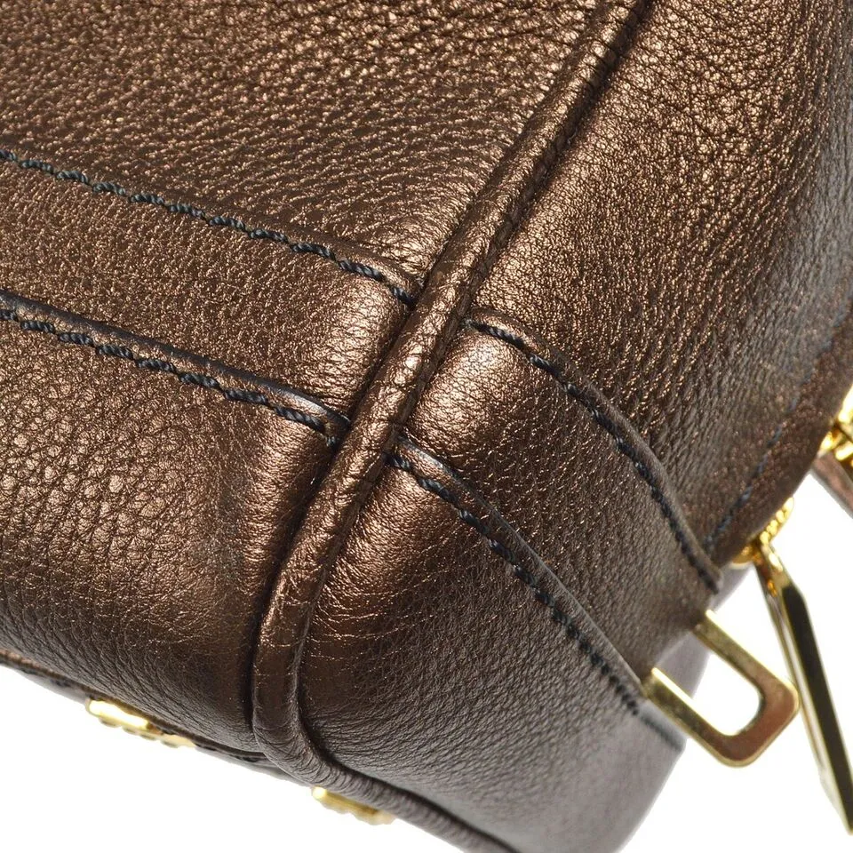 Loewe Amazona 28 Handbag Purse Bronze Leather 260610 99645