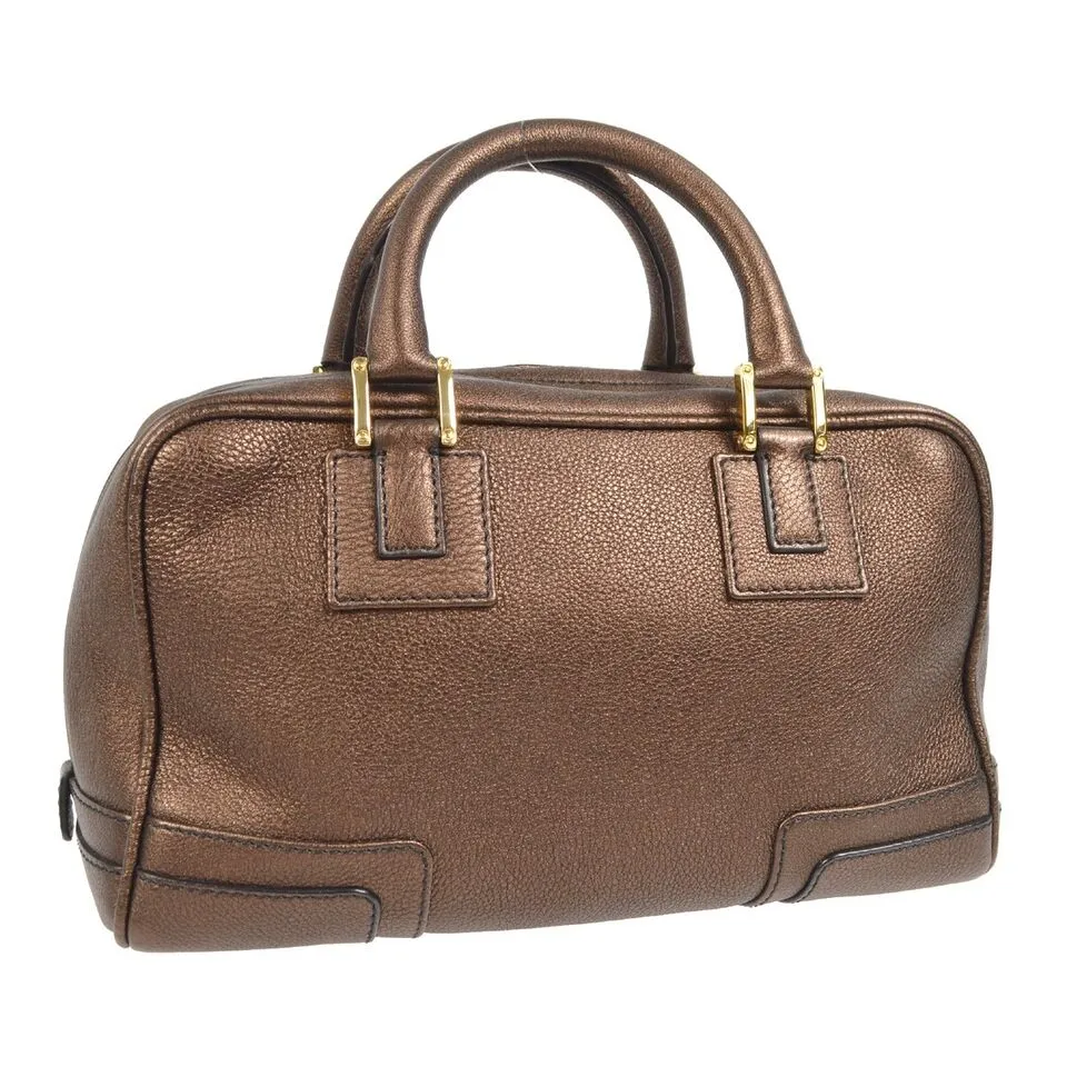 Loewe Amazona 28 Handbag Purse Bronze Leather 260610 99645