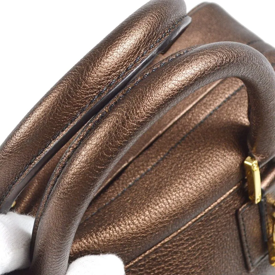 Loewe Amazona 28 Handbag Purse Bronze Leather 260610 99645