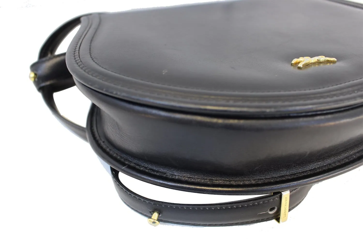 LONGCHAMP Black Leather Crossbody Bag
