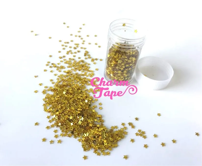 Loose mini Stars glitters, bottle UV resin, nail gel, acrylic nail, nail polish glitter No hole Metallic Embellishment Costume Craft