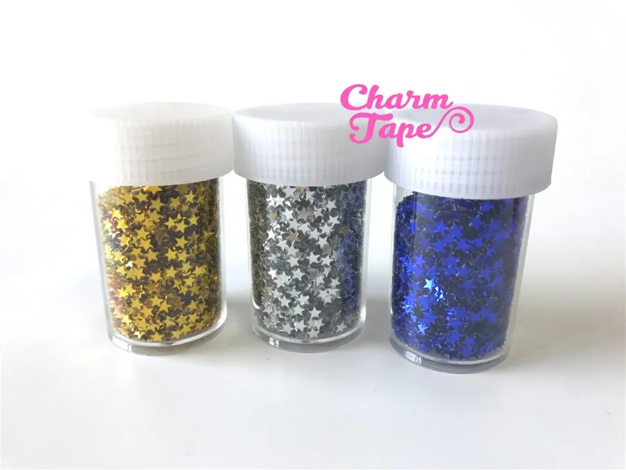 Loose mini Stars glitters, bottle UV resin, nail gel, acrylic nail, nail polish glitter No hole Metallic Embellishment Costume Craft