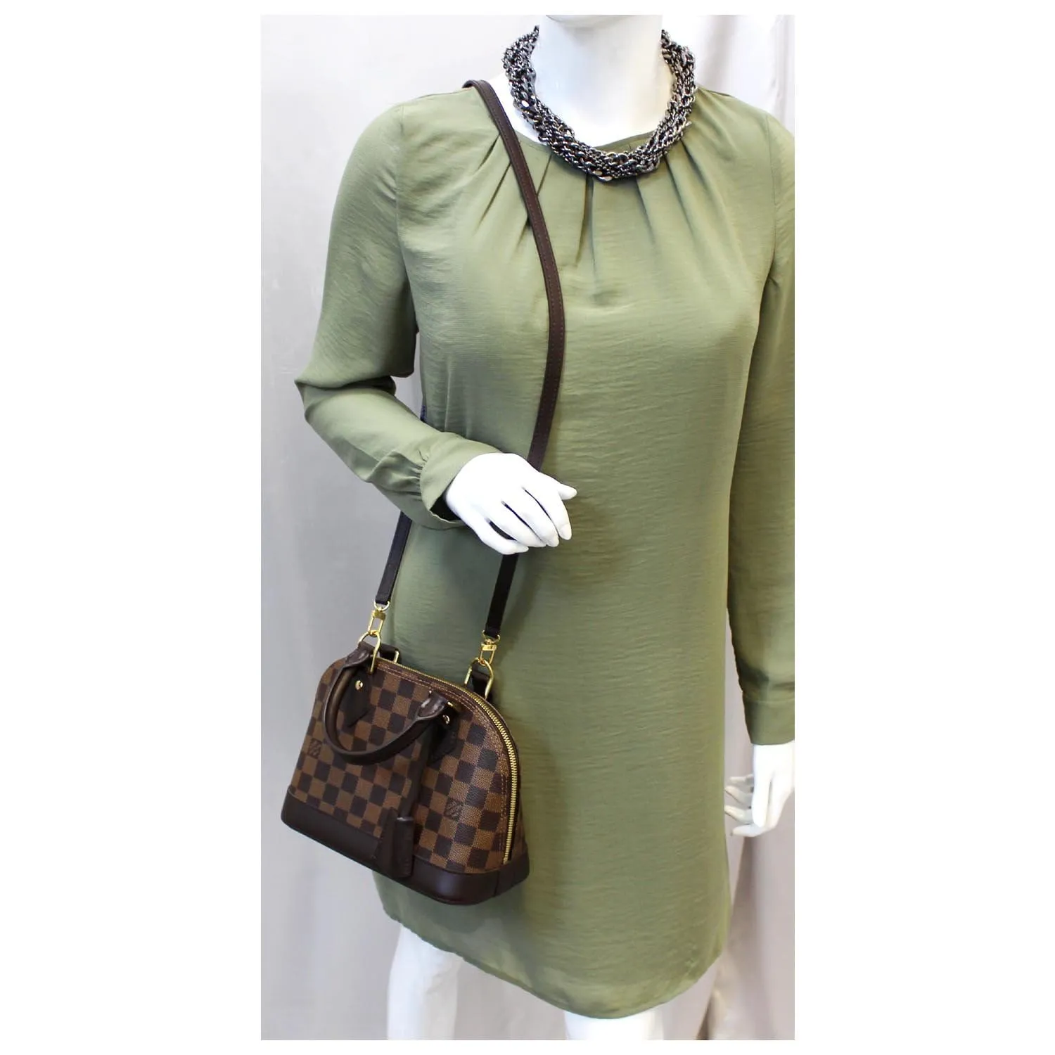 LOUIS VUITTON Alma BB Damier Ebene Satchel Crossbody Bag