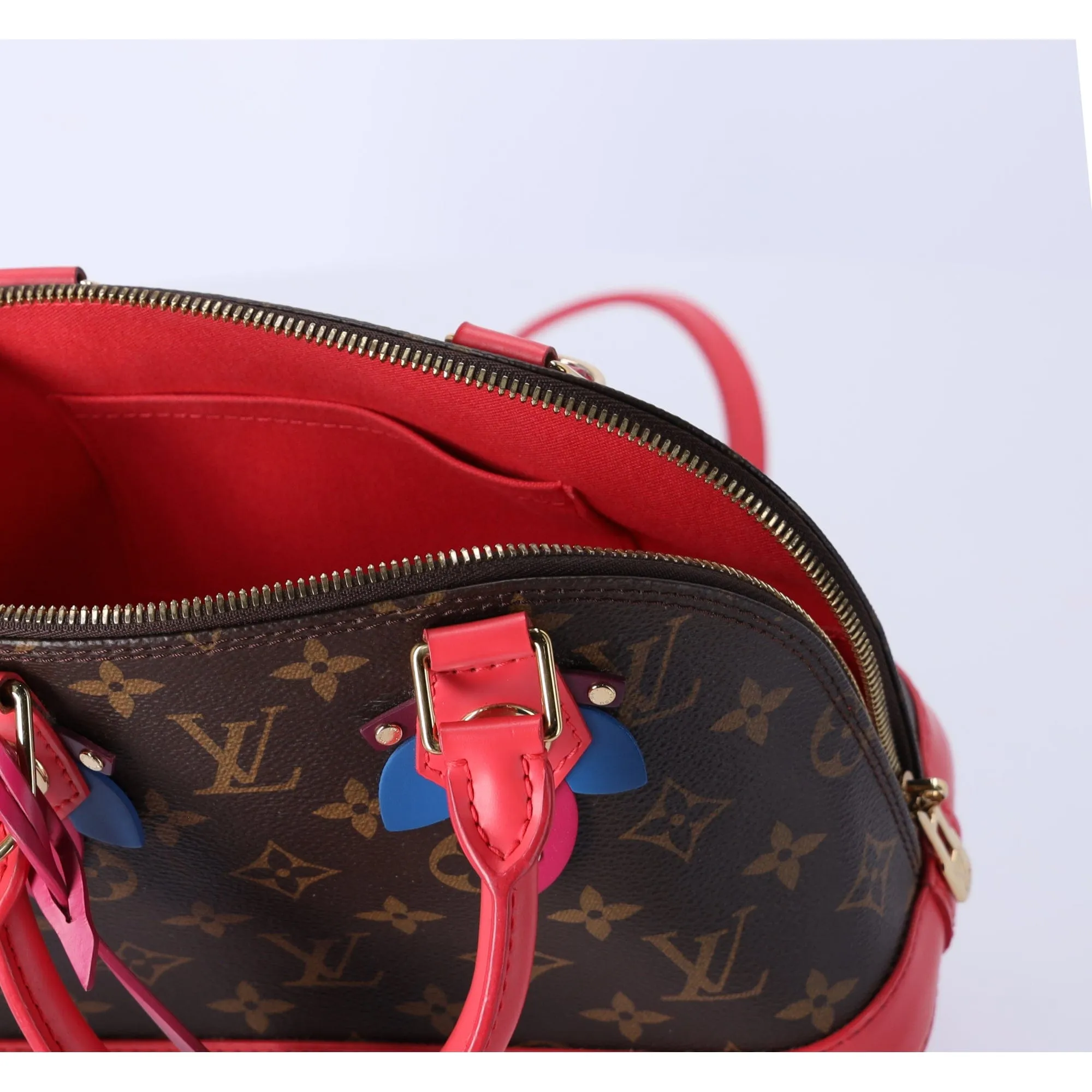 Louis Vuitton Alma BB Totem Monogram Canvas Satchel Bag Flamingo M41659