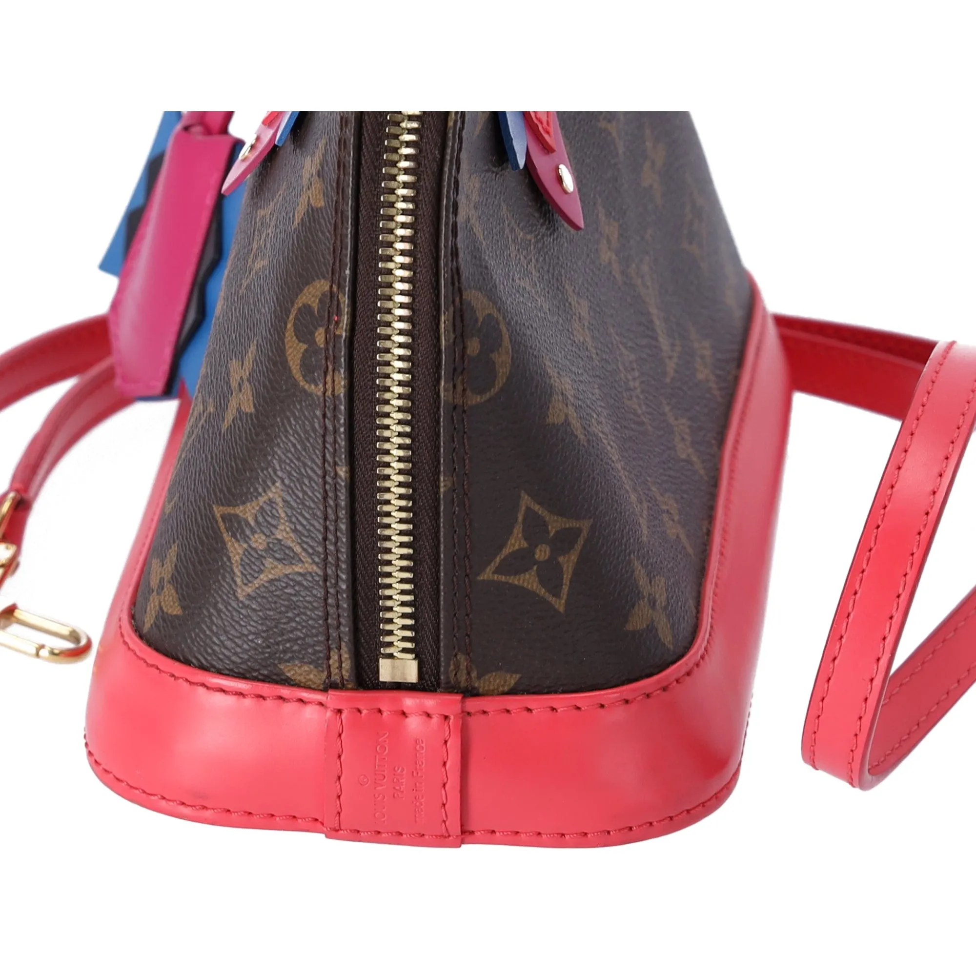 Louis Vuitton Alma BB Totem Monogram Canvas Satchel Bag Flamingo M41659