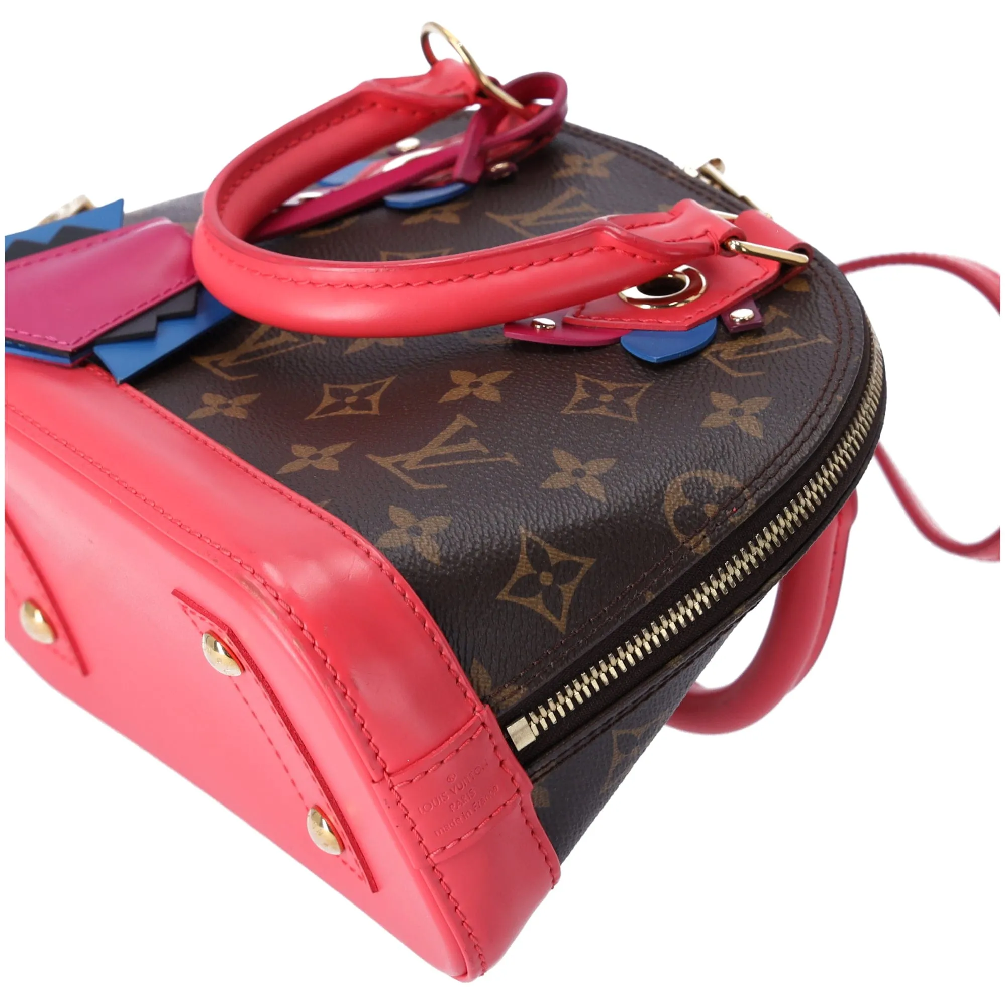 Louis Vuitton Alma BB Totem Monogram Canvas Satchel Bag Flamingo M41659