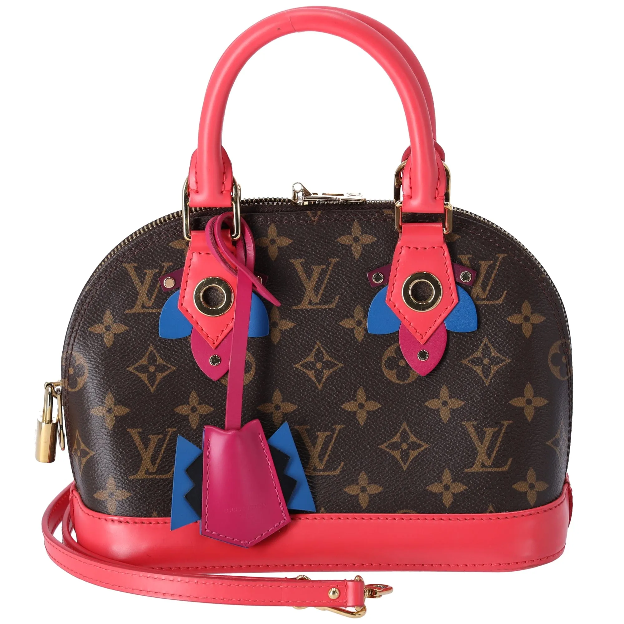 Louis Vuitton Alma BB Totem Monogram Canvas Satchel Bag Flamingo M41659